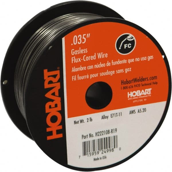 Hobart Welding Products H222108-R19 MIG Flux Core Welding Wire: 0.035" Dia 