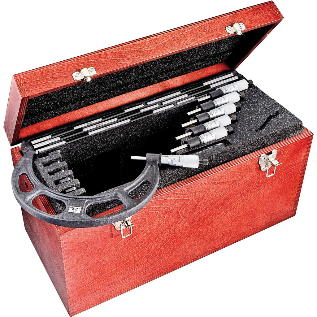 Starrett Mechanical Outside Micrometer Sets: Minimum Measurement (Decimal Inch): 6.0000; Maximum Measurement (Decimal Inch): 24.0000; Accuracy