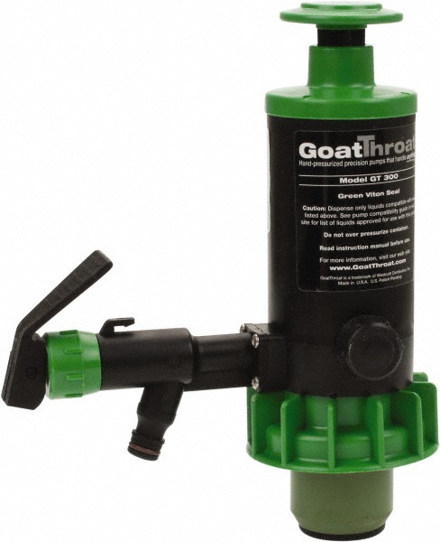 3/8" Outlet, 4 GPM, Polypropylene Hand Operated Transfer Pump - 56" OAL, For up to 55 Gal Drums, For Biodiesel, Lightweight Synthetic Oils, Pesticides, Solvents, Acids & Other Corrosive Chemicals