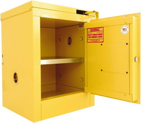 Securall Cabinets A302 Flammable & Hazardous Storage Cabinets: 1 Door, 1 Shelf, Self Closing 