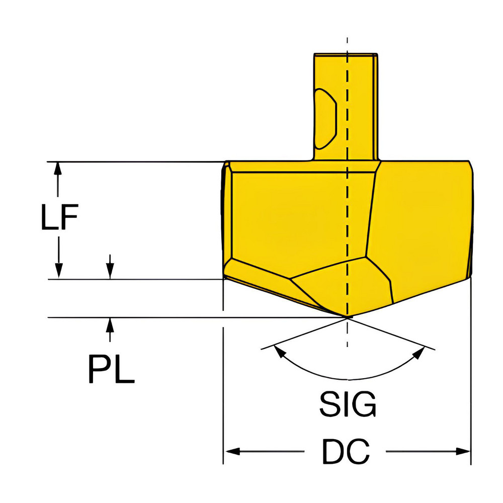 Sandvik Coromant Replaceable Drill Tip 870249024MM 2334, 0.9803"/25.00 mm Dia, 142 deg