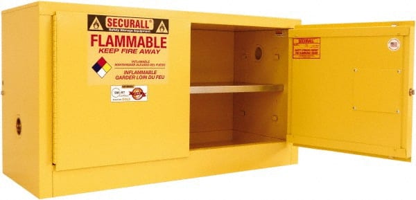Stackable Flammable Storage Cabinet - Manual Doors, 12 Gallon