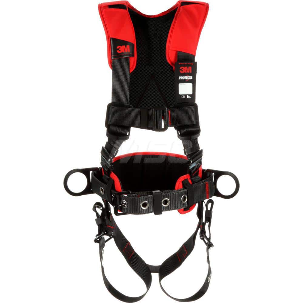 Fall Protection Harnesses: 420 Lb, Construction Style, Size Medium & Large, For Positioning, Polyester, Back & Side