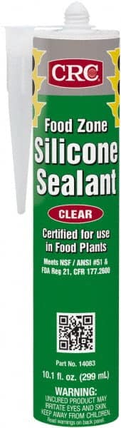 CRC - Food Grade Silicone Sealant: 10.1 oz Cartridge, Clear,  Hydroxy-Terminated Polydimethylsiloxane & Silica - 36490431 - MSC  Industrial Supply