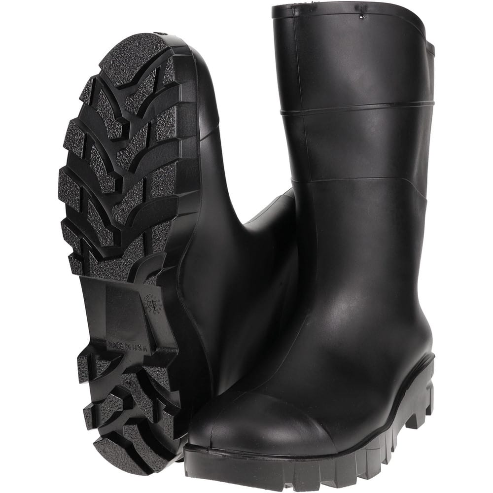 Work Boot: Size 10, 13" High, Polyvinylchloride, Plain Toe