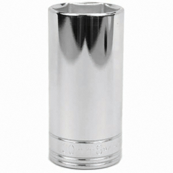 Deep  Hand Socket: 1/2" Drive, 30.00 mm Socket, 6-Point - Chrome Finish