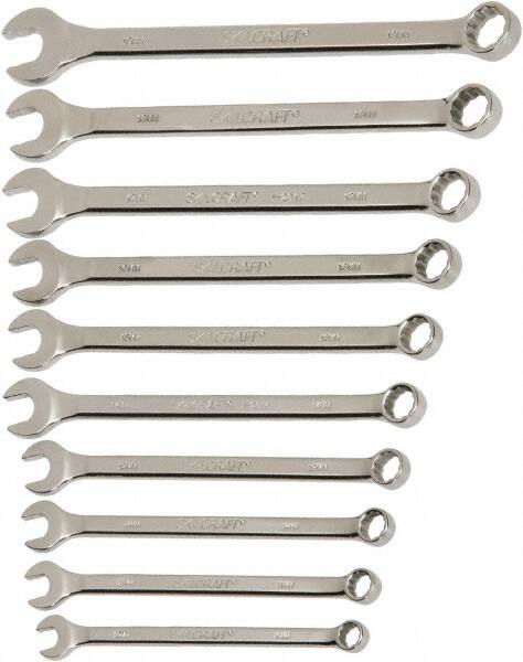 Combination Wrench Set: 11 Pc, Inch