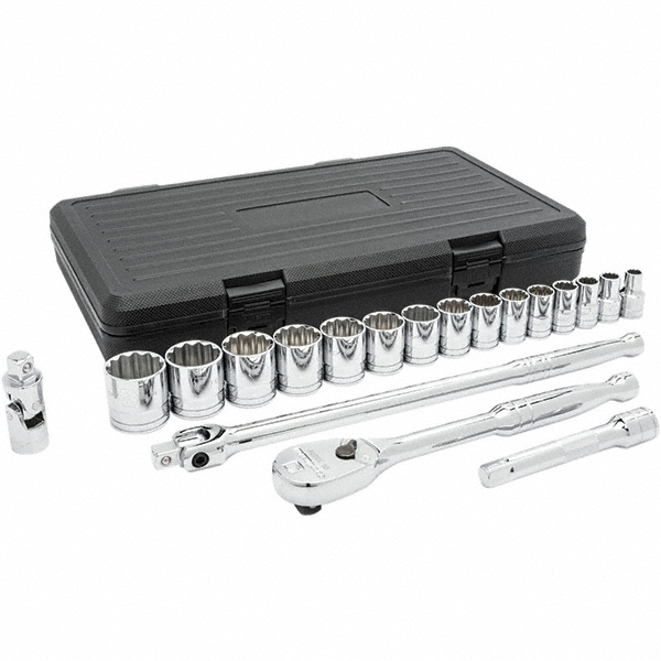 Standard Socket Set: 19 Pc