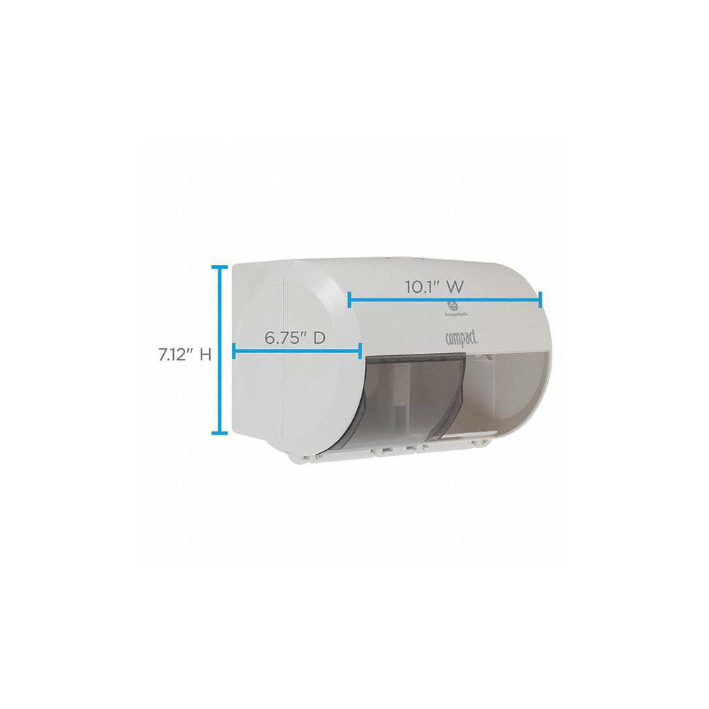 Pacific Compact 2Roll SideBySide Coreless HighCapacity Toilet Paper Dispenser