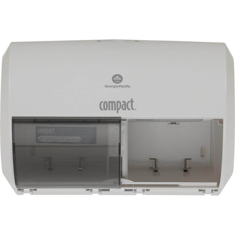 Compact 2-Roll Side-By-Side Coreless High-Capacity Toilet Paper Dispenser, White