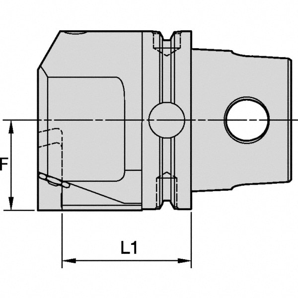 Modular Grooving Head: Left Hand, Blade Holder Head, KM80TS System Size