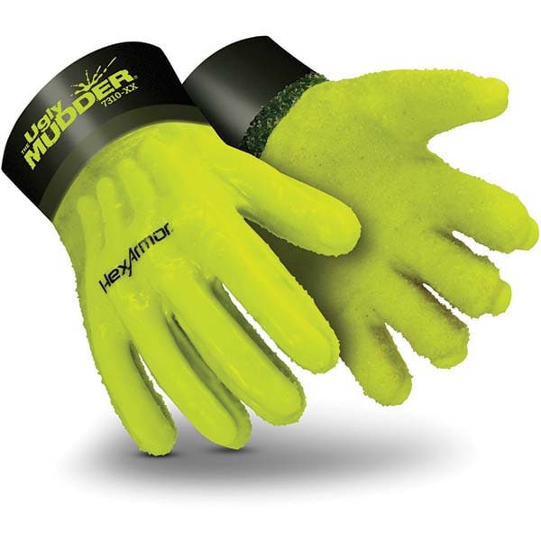 Chemical Resistant Gloves: 2X-Large, Polyvinylchloride, Supported