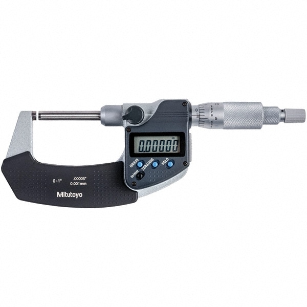 Mitutoyo 406-350-30 Electronic Outside Micrometer: 1", Carbide Tipped Measuring Face Image