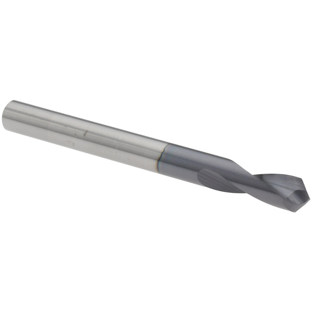 Harvey Tool Spotting Drill: 3/16" Dia, 100 deg, 2" OAL, Solid Carbide - 5/8" Flute Length, 3/16" Shank Dia, AlTiN Finish, Right Hand Cut