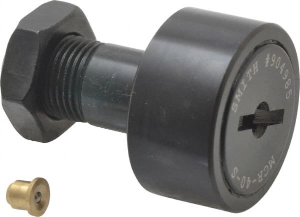 Accurate Bushing | Smith Bearing® Plain Cam Follower: - M18 x 1.5 Thread Size, 20,400 lb Static Load, Steel Roller | Part #MCR-40-S