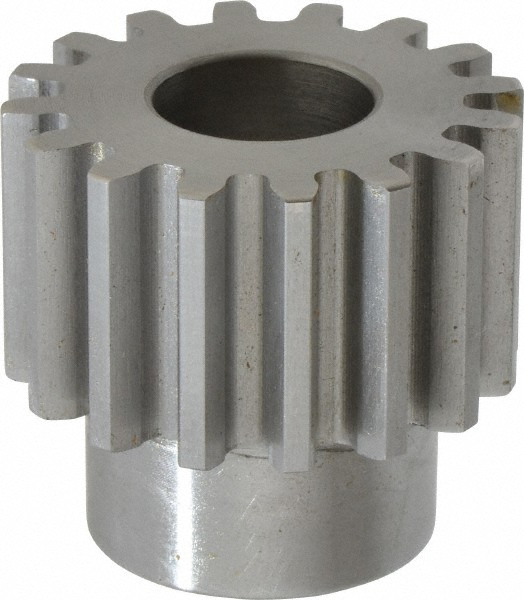 Boston Gear 10 Pitch, 1.6" Pitch Diam, 16 Tooth Spur Gear - 1" Face Width, 3/4" Bore Diam, 1.22" Hub Diam, 14.5° Pressure Angle, Steel