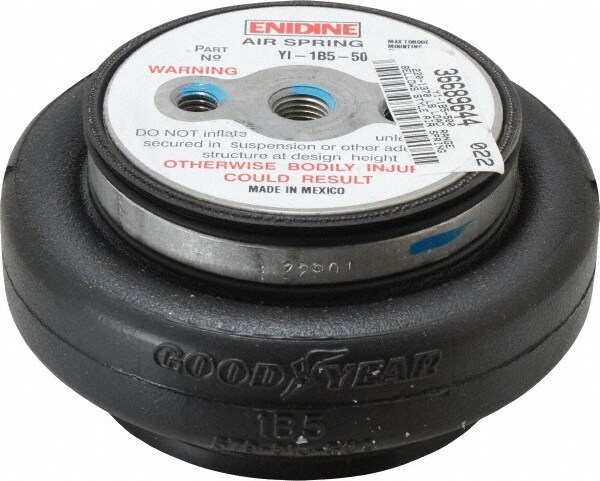 100 psi Actuation: 570 Lb Ext, 1,525 Lb Compr, 3/8-16 & 3/8-16, 2" Stroke Len, Bellow Single Convolute Air Spring