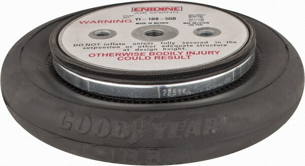 100 psi Actuation: 815 Lb Ext, 3,650 Lb Compr, 3/8-16 & 3/8-16, 3.8" Stroke Len, Bellow Single Convolute Air Spring