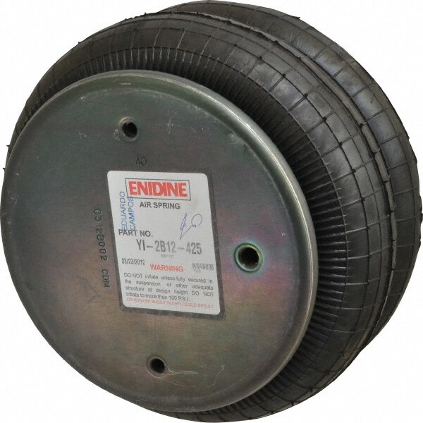 100 psi Actuation: 2,905 Lb Ext, 9,480 Lb Compr, 3/8-16 & 3/8-16, 7.6" Stroke Len, Bellow Double Convolute Air Spring