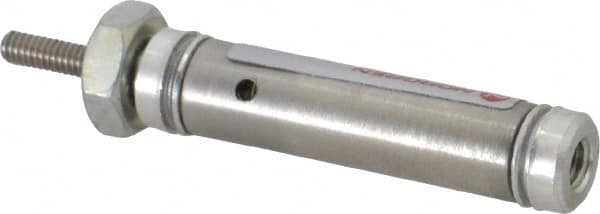 Single Acting Rodless Air Cylinder: 5/16" Bore, 1/2" Stroke, 250 psi Max, 10-32 UNF Port, Nose Mount