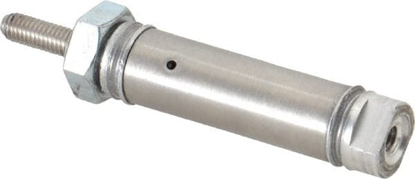 Double Acting Rodless Air Cylinder: 5/16" Bore, 1" Stroke, 250 psi Max, 10-32 UNF Port, Double End Mount