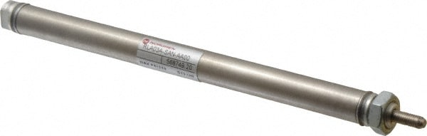 Norgren RP043X3.000-SAN Single Acting Rodless Air Cylinder: 0.44" Bore, 3" Stroke, 250 psi Max, 10-32 UNF Port, Nose Mount Image