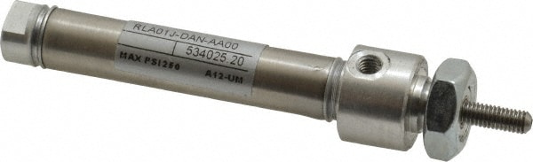 Norgren RP043X1.500-DAN Double Acting Rodless Air Cylinder: 0.44" Bore, 1-1/2" Stroke, 10-32 UNF Port, Nose Mount Image