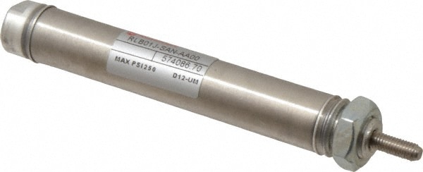 Norgren RP056X1.500-SAN Single Acting Rodless Air Cylinder: 9/16" Bore, 1-1/2" Stroke, 10-32 UNF Port, Nose Mount Image