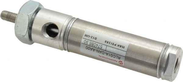 Norgren RP075X1.000-DAN Double Acting Rodless Air Cylinder: 3/4" Bore, 1" Stroke, 250 psi Max, 1/8 NPTF Port, Double End Mount Image