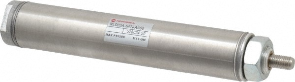 Norgren RP106X3.000-SAN Single Acting Rodless Air Cylinder: 1-1/16" Bore, 3" Stroke, 250 psi Max, 1/8 NPTF Port, Nose Mount Image