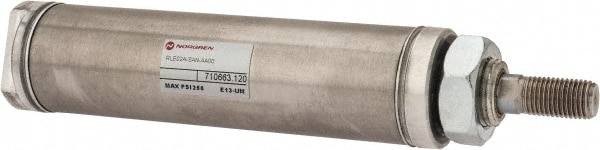 Norgren RP125X2.000-SAN Single Acting Rodless Air Cylinder: 1-1/4" Bore, 2" Stroke, 250 psi Max, 1/8 NPTF Port, Nose Mount Image