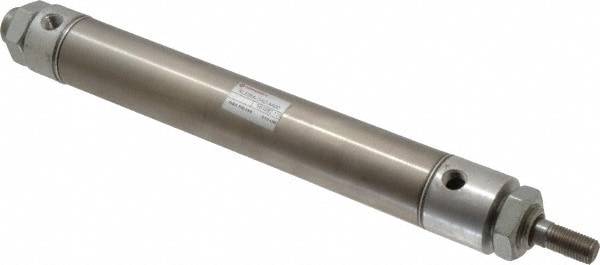 Double Acting Rodless Air Cylinder: 1-1/4" Bore, 6" Stroke, 250 psi Max, 1/8 NPTF Port, Double End Mount