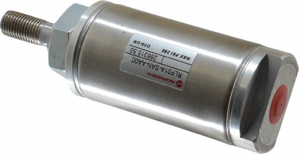 Norgren RP150X1.000-SAN Single Acting Rodless Air Cylinder: 1-1/2" Bore, 1" Stroke, 250 psi Max, 1/8 NPTF Port, Nose Mount Image