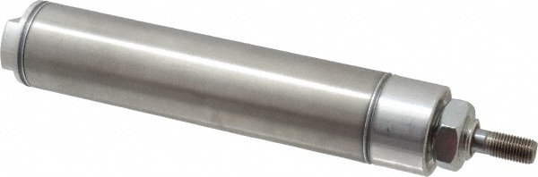 Double Acting Rodless Air Cylinder: 1-1/2" Bore, 5" Stroke, 250 psi Max, 1/8 NPTF Port, Double End Mount