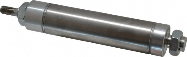 Double Acting Rodless Air Cylinder: 1-1/2" Bore, 4" Stroke, 250 psi Max, 1/8 NPTF Port, Double End Mount