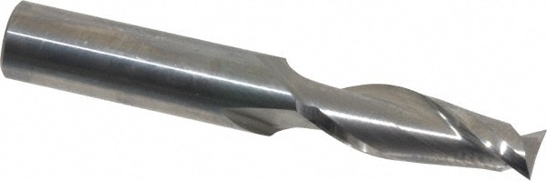Right Hand Spiral 2 Flute Single 2-1//2 Center Cutting 3//8 Shank Diameter Carbide End Mill