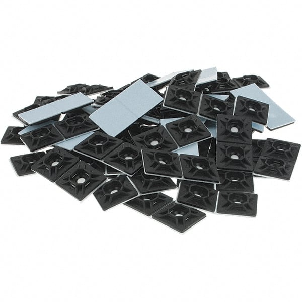 Black, Nylon, Four Way Cable Tie Mounting Pad