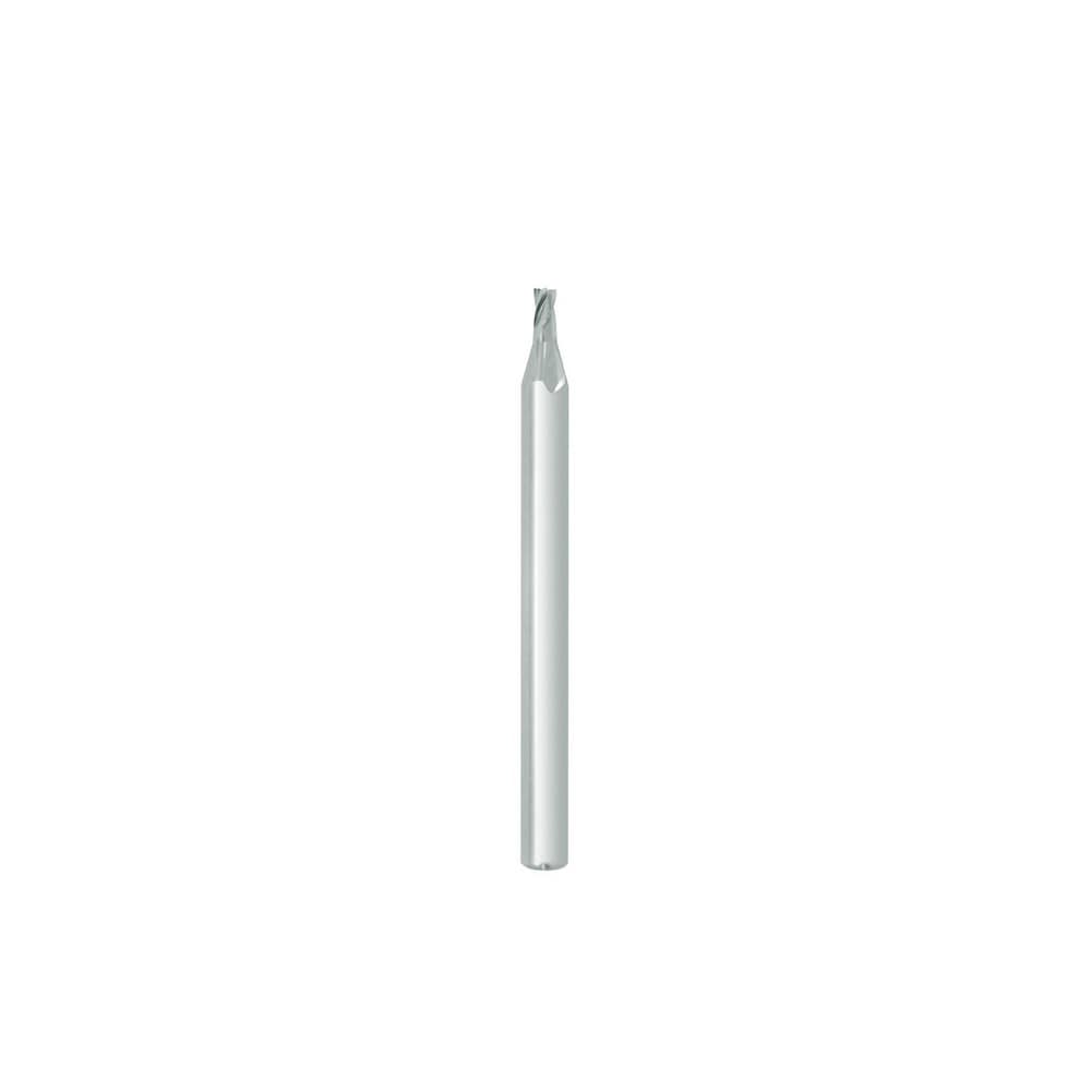 Square End Mill: 1/64'' Dia, 1/32'' LOC, 1/8'' Shank Dia, 1-1/2'' OAL, 4 Flutes, Solid Carbide