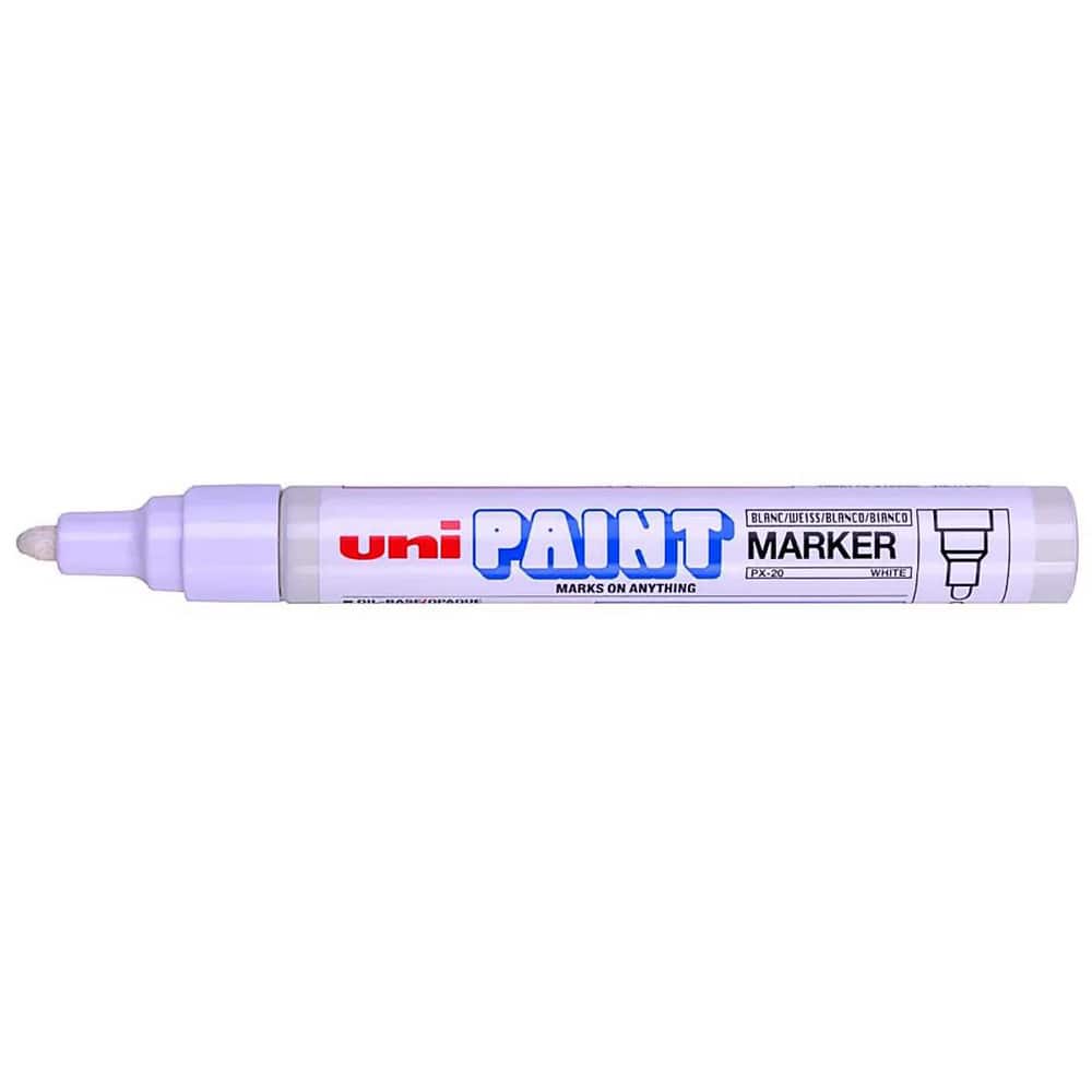 Solid Paint Marker: White, Oil-Based, Bullet Point