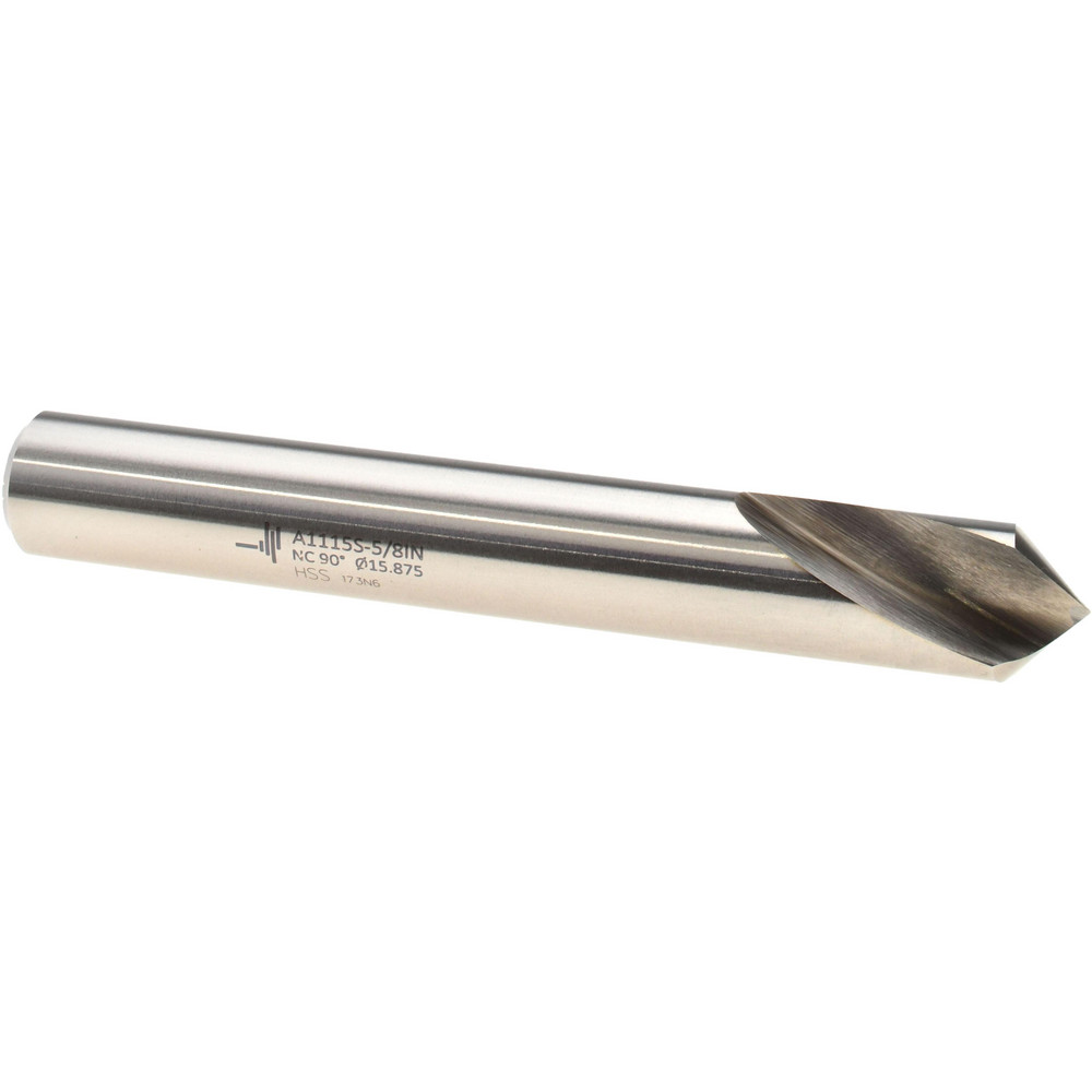 Spotting Drill: 5/8" Dia, 90 ° Point, 4-17/32" OAL, High Speed Steel
