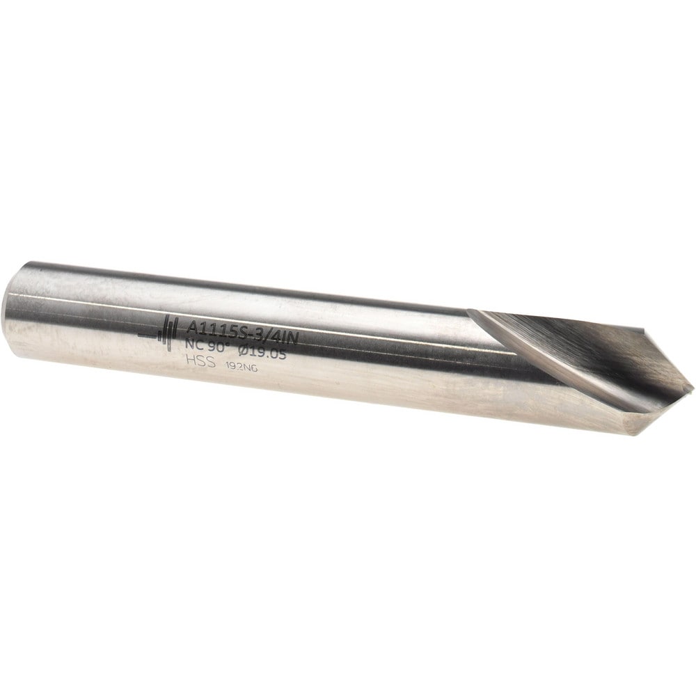 Spotting Drill: 3/4" Dia, 90 ° Point, 5-5/32" OAL, High Speed Steel