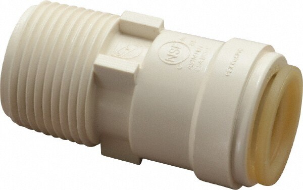 Push-To-Connect Tube Fitting: Connector, 3/4" Thread, 1/2" OD