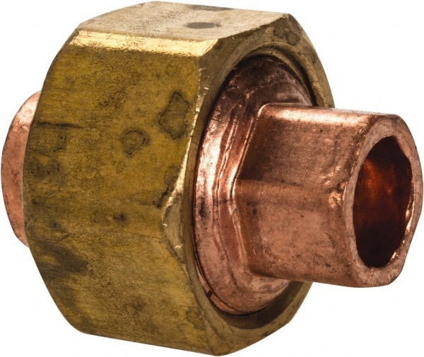 Mueller Industries W 08001 Wrot Copper Pipe Union: 1/4" Fitting, C x C, Solder Joint 