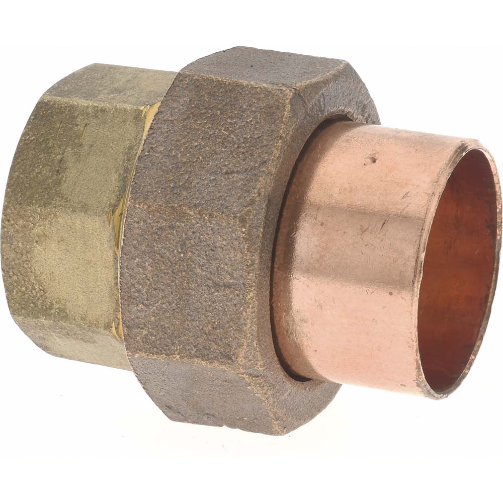 Wrot Copper Pipe Union: 1-1/4" Fitting, C x C, Solder Joint, Lead Free - C x C, Solder Joint