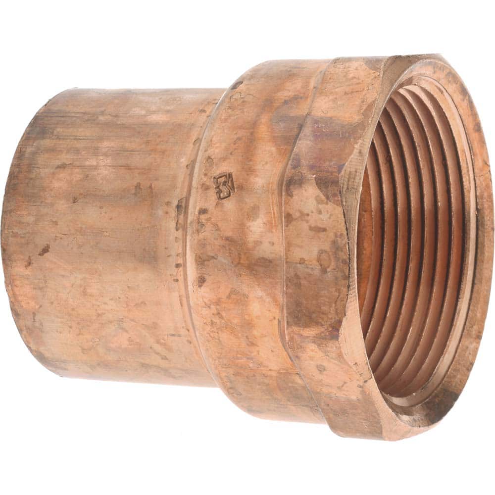 Mueller Industries W 01279 Wrot Copper Pipe Adapter: 1-1/2" Fitting, C x F, Solder Joint 