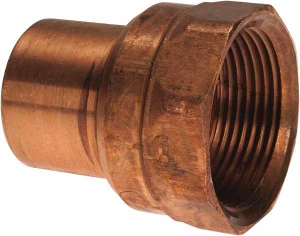 Mueller Industries W 01571 Wrot Copper Pipe Adapter: 1-1/4" Fitting, FTG x F, Solder Joint Image