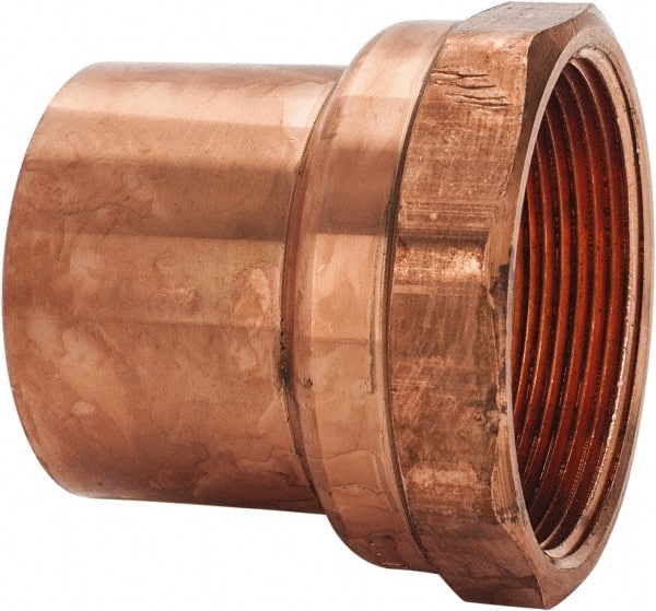 Mueller Industries W 01587 Wrot Copper Pipe Adapter: 2" Fitting, FTG x F, Solder Joint 
