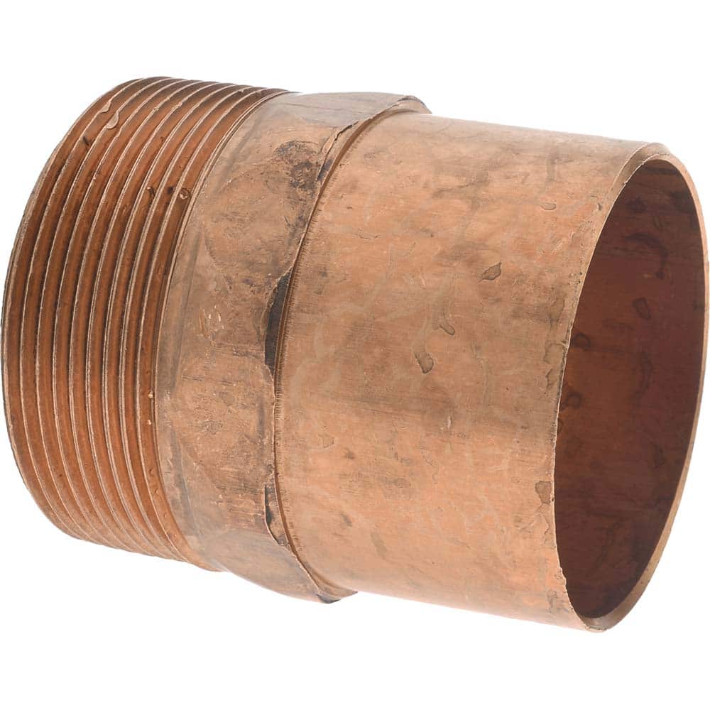Mueller Industries W 01187 Wrot Copper Pipe Adapter: 2" Fitting, C x M, Solder Joint 