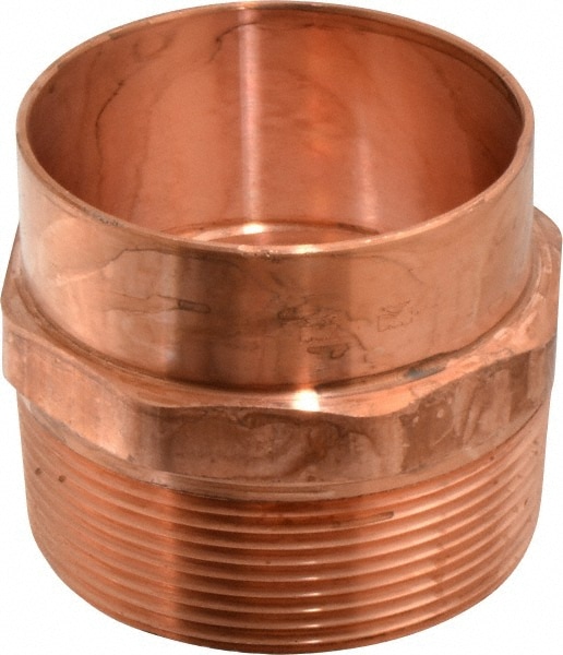 Mueller Industries W 01199 Wrot Copper Pipe Adapter: 3" Fitting, C x M, Solder Joint Image