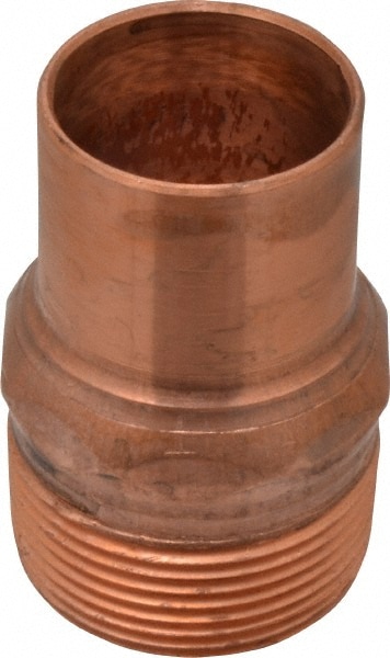 Mueller Industries W 01471 Wrot Copper Pipe Adapter: 1-1/4" Fitting, FTG x M, Solder Joint Image